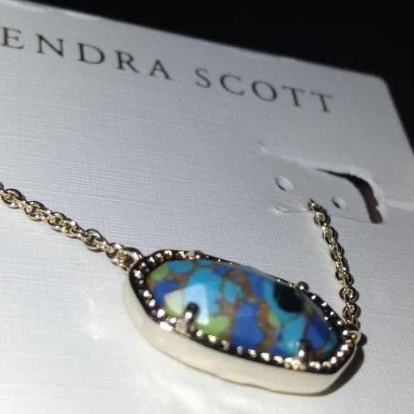 New KS Elisa Bronze Veined Lapis Turquoise Necklace💛💙 - Picture 3 of 13